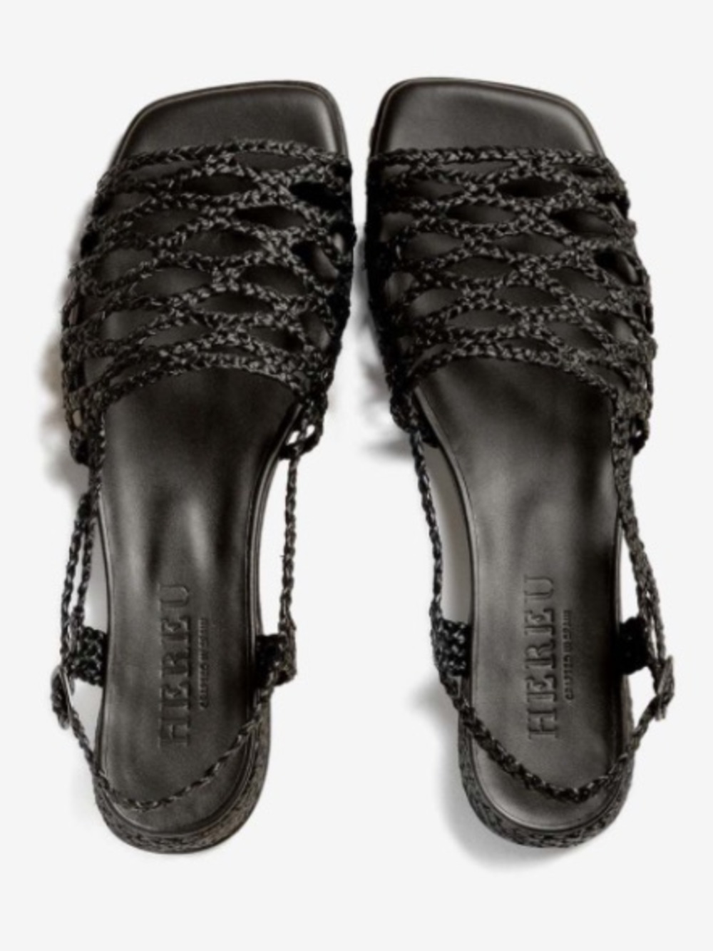 Hereu Alzira Woven Detail Sandal in Black